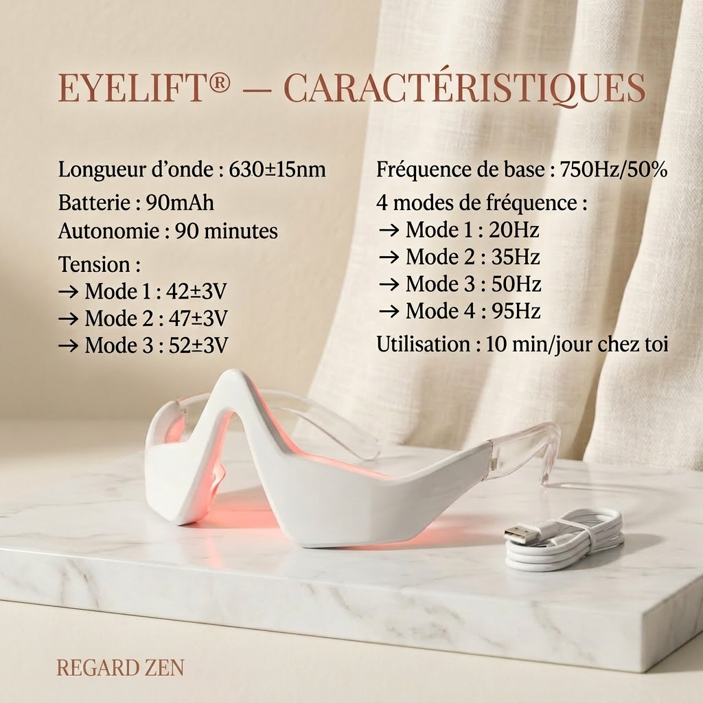 EyeLift® — Appareil Anti-Cernes EMS + Luminothérapie Rouge